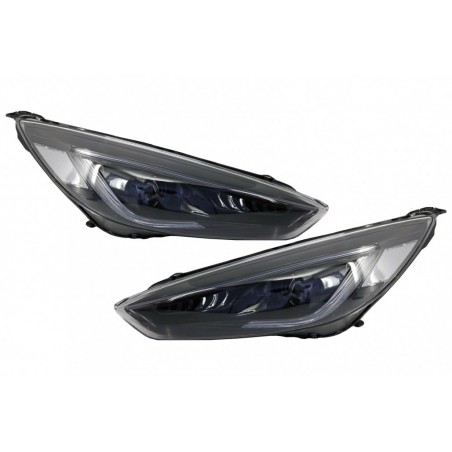 Priekiniai žibintai LED DRL tinka FORD Focus III Mk3 RHD (2015-2017) Bi-Xenon Design Dinamiškai tekantys posūkio signalai Demon 
