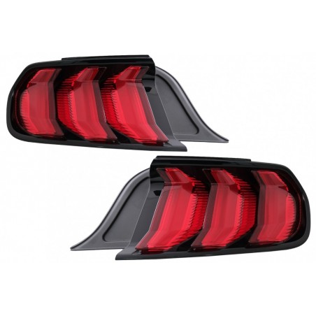 Full LED Taillights suitable for Ford Mustang VI S550 (2015-2019) Red with Dynamic Sequential Turning Lights