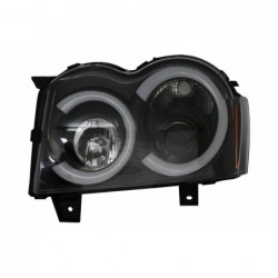 Angel Eyes Headlights LED BAR suitable for Jeep Grand Cherokee WK (2005-2008) Black