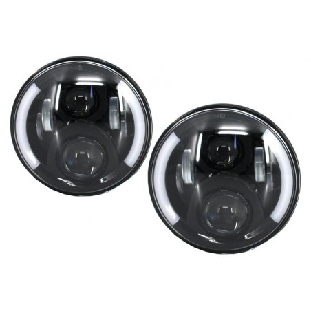 7 Inch CREE LED Headlights suitable for Jeep Wrangler JK (2007-2017) Mercedes G-Class W463 (1989-2017) Land Rover Defender Half 