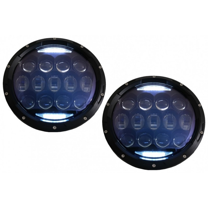 7 Inch CREE LED Headlights Amber Halo DRL suitable for Jeep Wrangler TJ & JK (1997-2018)