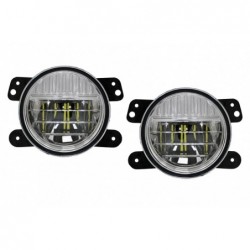 Full LED Fog Lights 4 Inch suitable for Jeep Wrangler JK TJ JL (1996-2018)