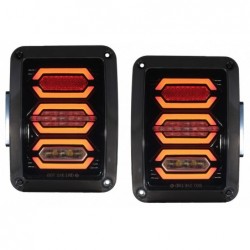 Taillights Full LED suitable for JEEP Wrangler JK Rubicon (2007-2017) Smoke