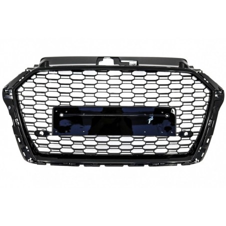 Badgeless Front Grille suitable for AUDI A3 8V Facelift (2017-2018) RS3 Design Piano Black