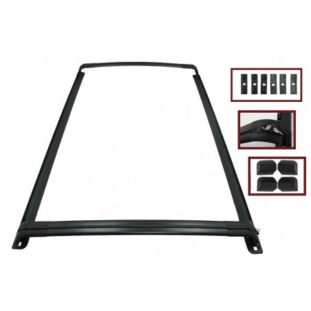 Stogo bagažinės Stogo bėgių skersinių strypų sistema, tinkama Land Range Rover Vogue III L322 (2002–2013 m.)