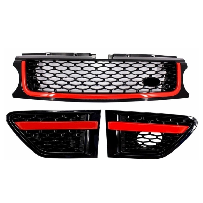 Central Grille and Side Vents Assembly suitable for Land Range Rover Sport L320 Facelift (2010-2013) Autobiography Look Black Re