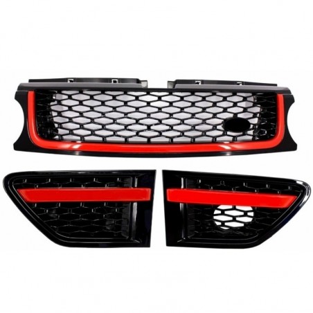 Central Grille and Side Vents Assembly suitable for Land Range Rover Sport L320 Facelift (2010-2013) Autobiography Look Black Re