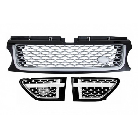 Central Grille and Side Vents Assembly suitable for Land Range Rover Sport L320 Facelift (2009-2013) Autobiography Look Black Si