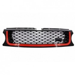 Central Grille suitable for Land Range Rover Sport L320 Facelift (2009-2013) Autobiography Look Black Red Edition