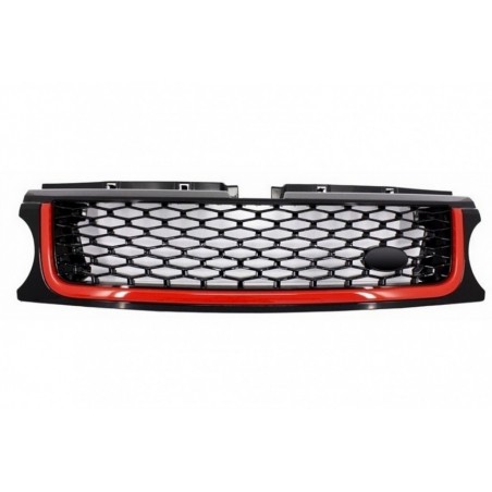 Central Grille suitable for Land Range Rover Sport L320 Facelift (2009-2013) Autobiography Look Black Red Edition