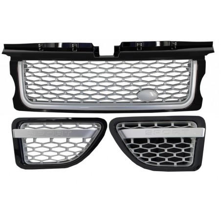 Centrinės grotelės ir šoninės ventiliacijos angos, tinkamos Land Range Rover Sport L320 (2005-2008) Autobiografinė išvaizda Juod