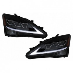 FULL LED DRL Headlights Dynamic Turn Light Signal suitable for LEXUS IS XE20 (2006-2013) Black Edition
