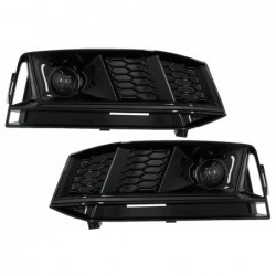 Bumper Lower Grille ACC Covers Side Grilles suitable for Audi A4 B9 S-Line Sedan Avant (2016-2018) RS4 Design Black Edition