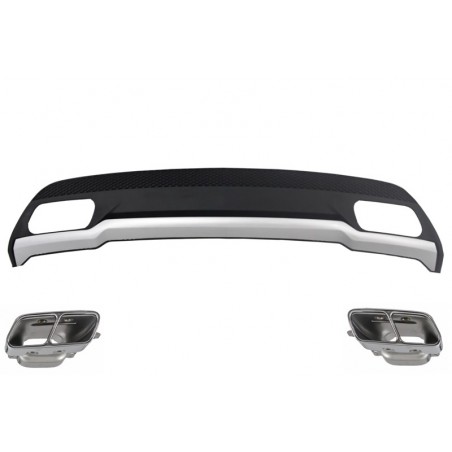 Rear Diffuser and Exhaust Tips Tailpipe Package suitable for Mercedes A-Class W176 (2012-2018) Sport Pack