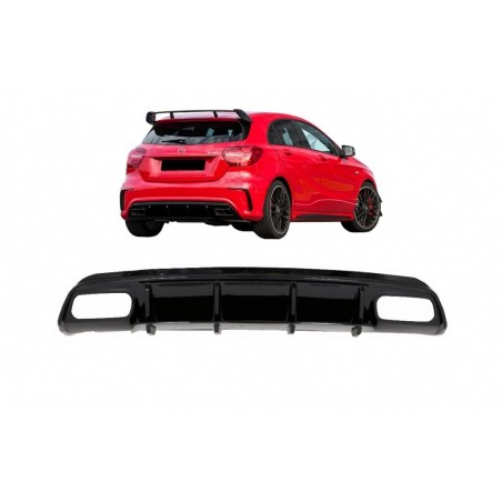 Valance galinis difuzorius Black Edition tinka Mercedes A-Class W176 Facelift (2012-2018) A45 Design