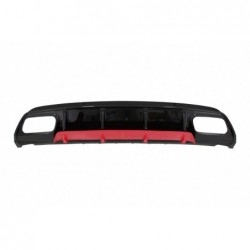 Rear Bumper Valance Diffuser suitable for Mercedes W176 A-Class (2012-2018) A45 Facelift Design Red Edition