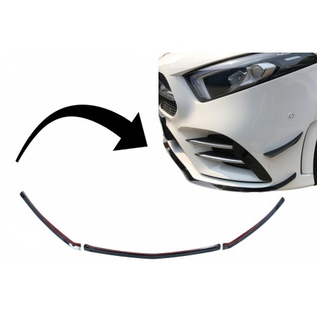 Priekinio buferio lūpų prailginimas tinka Mercedes A-Class W177 V177 (04.2018-up) A35 Design Black Edition