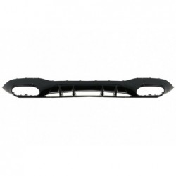 Rear Bumper Valance Diffuser suitable for Mercedes A-Class W177 Hatchback (2018-Up) Black Exhaust Muffler Tips