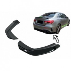 Rear Bumper Side Splitters Fins suitable for Mercedes A-Class V177 A35 Sedan (2018-Up) Piano Black