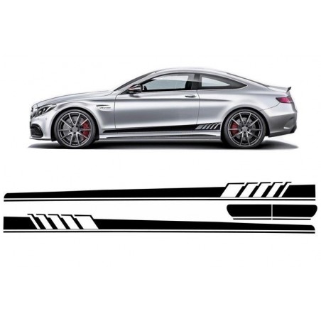 Side Decals Sticker Vinyl Matte Black suitable for MERCEDES C-Class C205 Coupe A205 Cabriolet (2014-) C63 Design