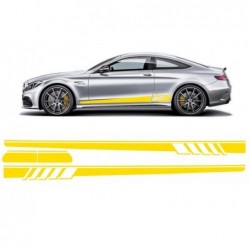 Side Decals Sticker Vinyl Matte Yellow suitable for Mercedes C-Class C205 Coupe A205 Cabriolet (2014-up)