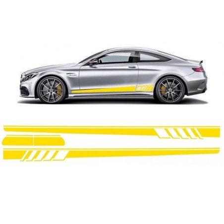 Side Decals Sticker Vinyl Matte Yellow suitable for Mercedes C-Class C205 Coupe A205 Cabriolet (2014-up)