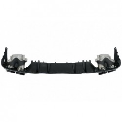 Rear Bumper Valance Diffuser Double Outlet with Exhaust Tips suitable for Mercedes C-Class C205 A205 Coupe Cabriolet (2014-2019)