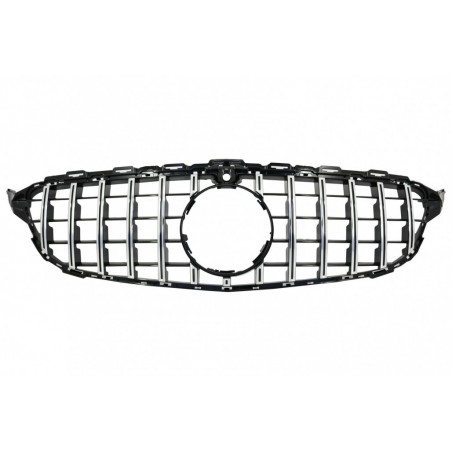 Priekinės grotelės tinka Mercedes C-Class W205 S205 A205 C205 (2014-2018) GT-R Panamericana Design Chrome su 360 kamera