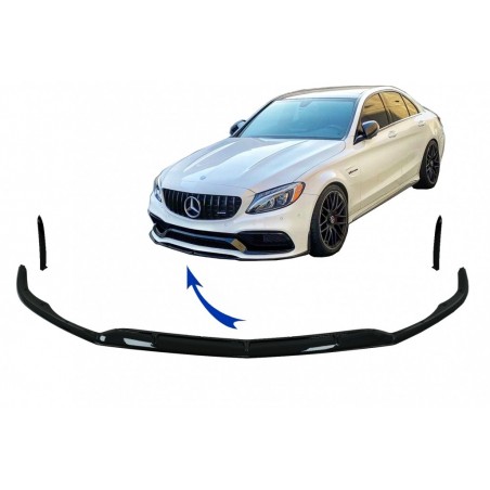 Priekinio buferio lūpa tinka Mercedes C-Class C63 C63S W205 S205 (2014-2018) Limousine T-Model Edition 1 Design Black