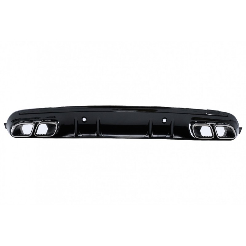 Galinio buferio difuzorius tinka Mercedes C-Class W205 S205 (2014-2020) C63S Design Silver Tips Only for Sport Line