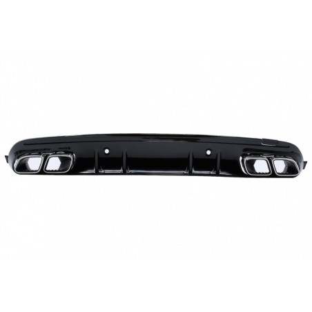 Galinio buferio difuzorius tinka Mercedes C-Class W205 S205 (2014-2020) C63S Design Silver Tips Only for Sport Line