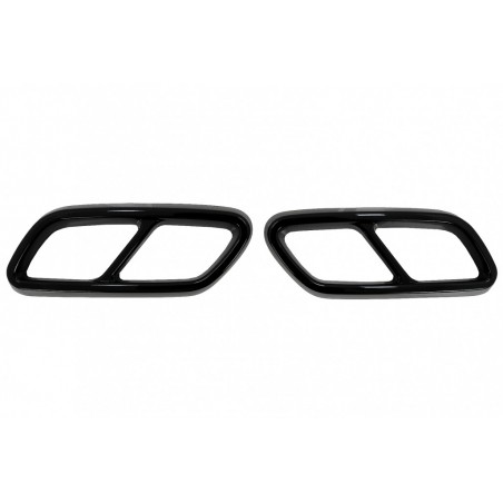 Muffler Tips Frames suitable for Mercedes C-Class W206 S206 Sport Line (2021-Up) Piano Black