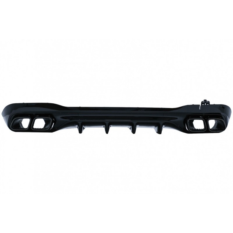 Rear Bumper Diffuser with Black Exhaust Muffler Tips suitable for Mercedes C Class W206 S206 Sport Line (2021-Up) C63 Design