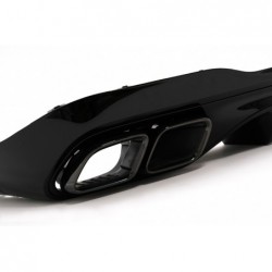 Rear Bumper Diffuser with Black Exhaust Muffler Tips suitable for Mercedes C Class W206 S206 Sport Line (2021-Up) C63 Design