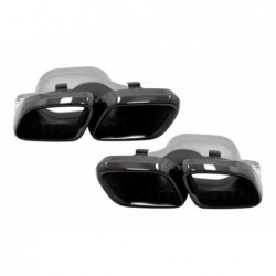 Exhaust Muffler Tips suitable for Mercedes C-Class W205 S205 C205 A205 C63 C63S Facelift (2019-up) Black