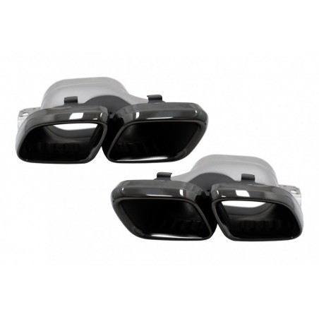 Exhaust Muffler Tips suitable for Mercedes C-Class W205 S205 C205 A205 C63 C63S Facelift (2019-up) Black