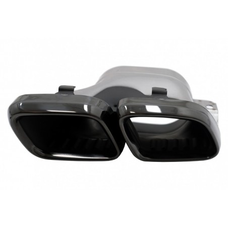 Exhaust Muffler Tips suitable for Mercedes C-Class W205 S205 C205 A205 C63 C63S Facelift (2019-up) Black