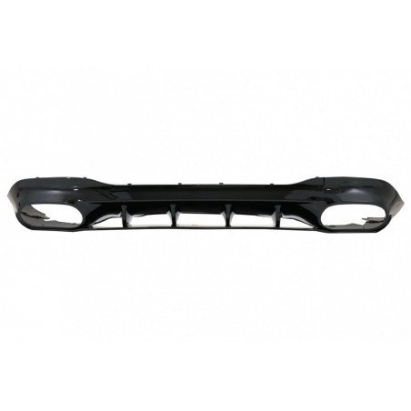 Rear Diffuser and Exhaust Tips Silver suitable for Mercedes CLA X118 Shooting Brake C118 Coupe Sport Line (2019-up) CLA35 Design