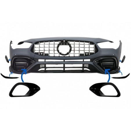 Side Grilles Cover Frames suitable for Mercedes CLA 45 CLA 45S X118 C118 (2019-up) Piano Black