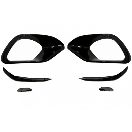 Side Grilles Cover Frames suitable for Mercedes CLA 45 CLA 45S X118 C118 (2019-up) Piano Black