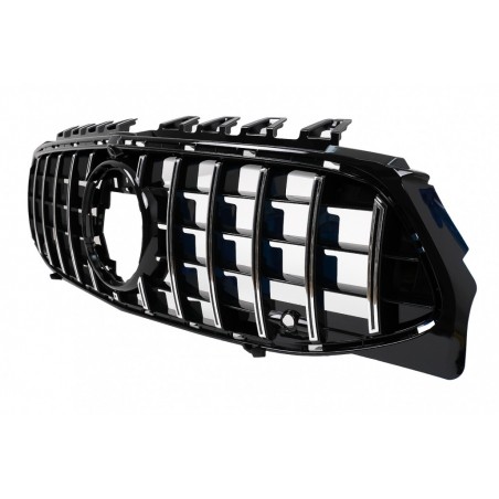 Front Grille suitable for Mercedes CLA X118 C118 (2019-up) Chrome Stripes GT-R Panamericana Design
