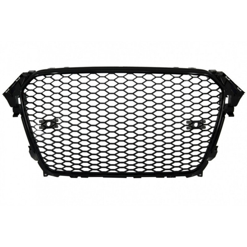 Priekinės grotelės be ženklelio, tinkamos „Audi A4 B8 Facelift“ (2012–2015 m.) „RS Design Piano Black“ su PDC ir be jo