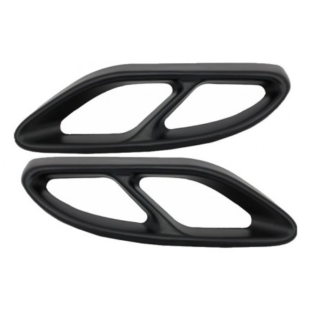 Black Muffler Tips Covers suitable for MERCEDES C-Class W205 S65 E65 GLE W166 X166 GLC W253 Sport Design