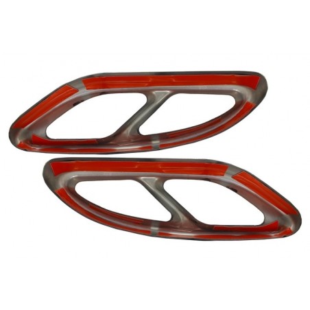 Black Muffler Tips Covers suitable for MERCEDES C-Class W205 S65 E65 GLE W166 X166 GLC W253 Sport Design