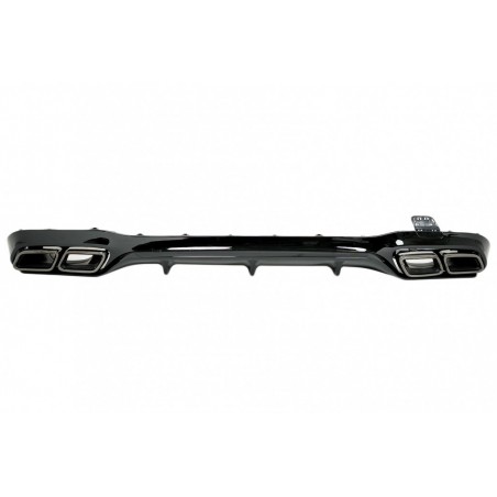 Rear Diffuser with Black Exhaust Tips suitable for Mercedes E-Class W213 Sport Line (2016-2019) E63 Design Night Package