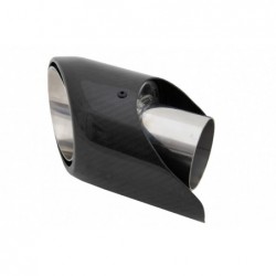 Universal Carbon Fiber Exhaust Muffler Tip Polished Look Inlet 6.2cm