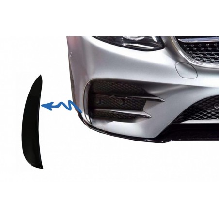 Priekinio buferio sklendės šoninės briaunos, tinka Mercedes E-Class W213 S213 C238 A238 E43 E53 Design Black Edition