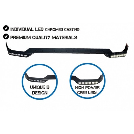 Priekinio buferio spoileris LED DRL prailginimas tinka Mercedes G-Class W463 (1989-2017)