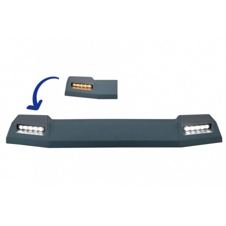 Front Roof Spoiler suitable for Mercedes G-Class W463 (1989-2017) with LED Dynamic Flowing Turn Light 6X6 Design