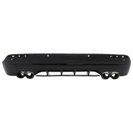 Rear Diffuser and Piano Black Exhaust Tips suitable for Mercedes GLA SUV H247 Sport Line (2020-) Aero 45S Design Night Package
